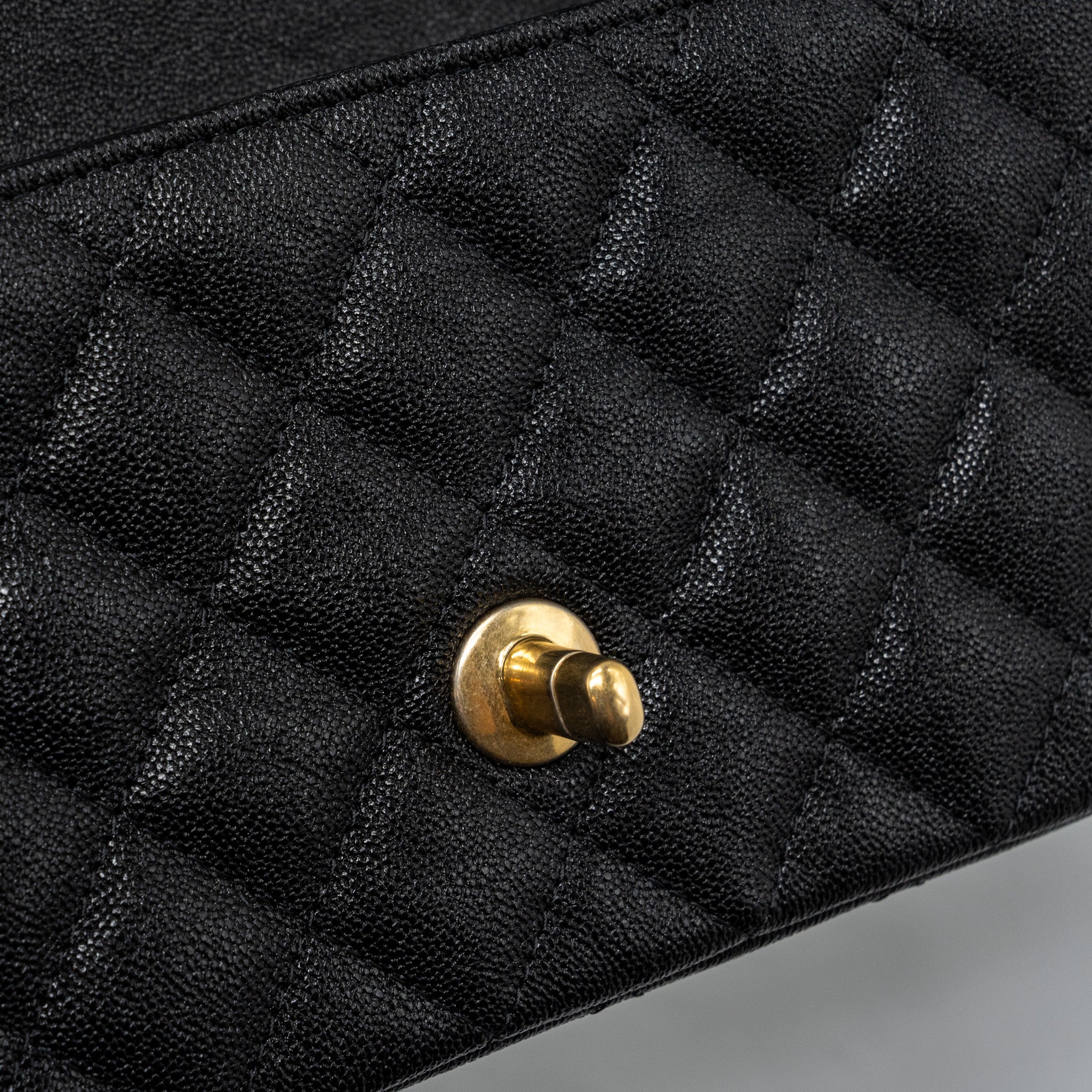 CHANEL TOP HANDLE MINI RECTANGULAR FLAP BAG CAVIAR BLACK GHW