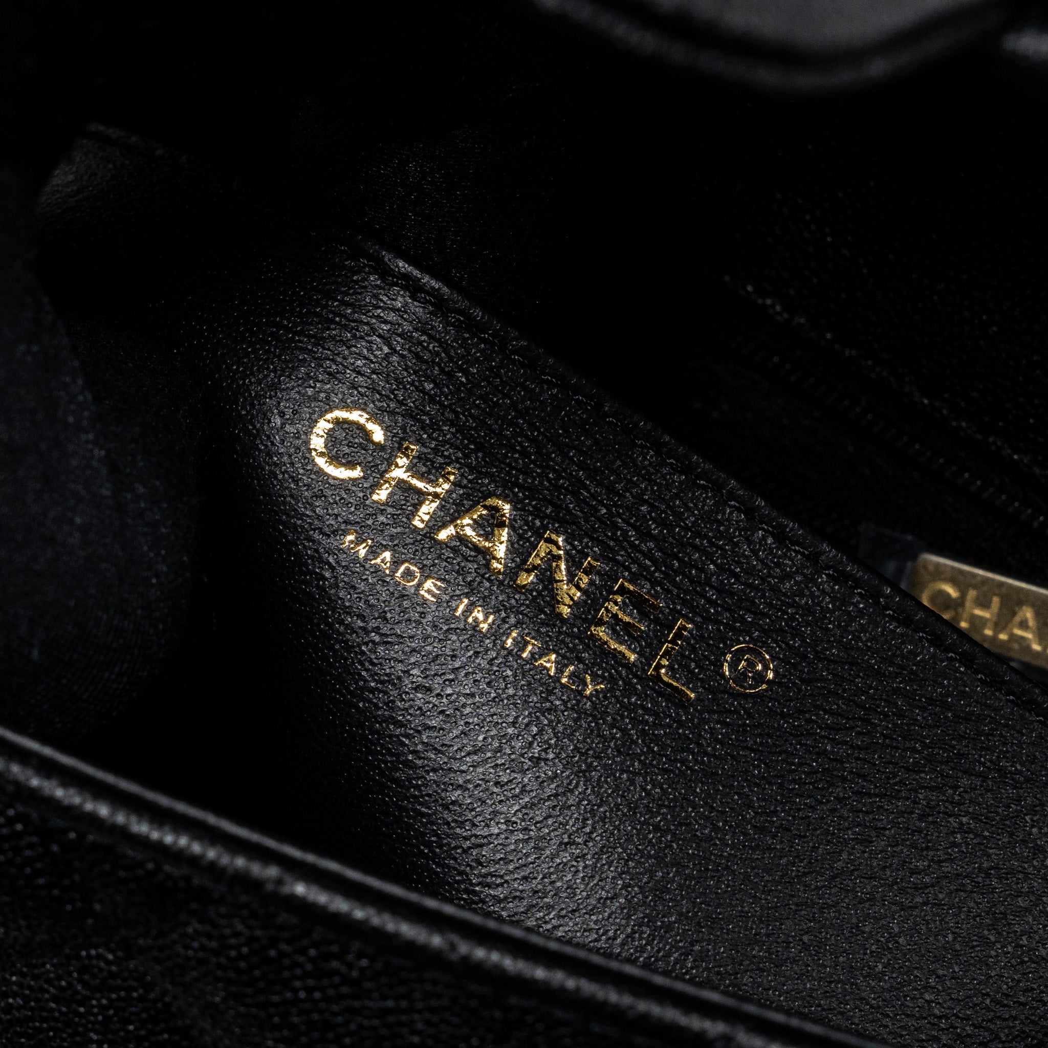 CHANEL TOP HANDLE MINI RECTANGULAR FLAP BAG CAVIAR BLACK GHW