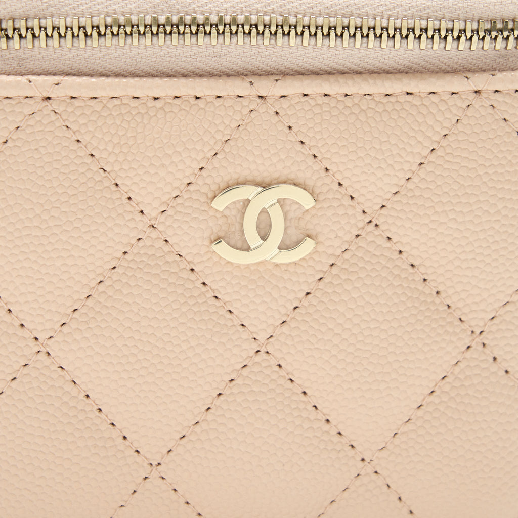CHANEL MINI VANITY LIGHT BEIGE CAVIAR GHW