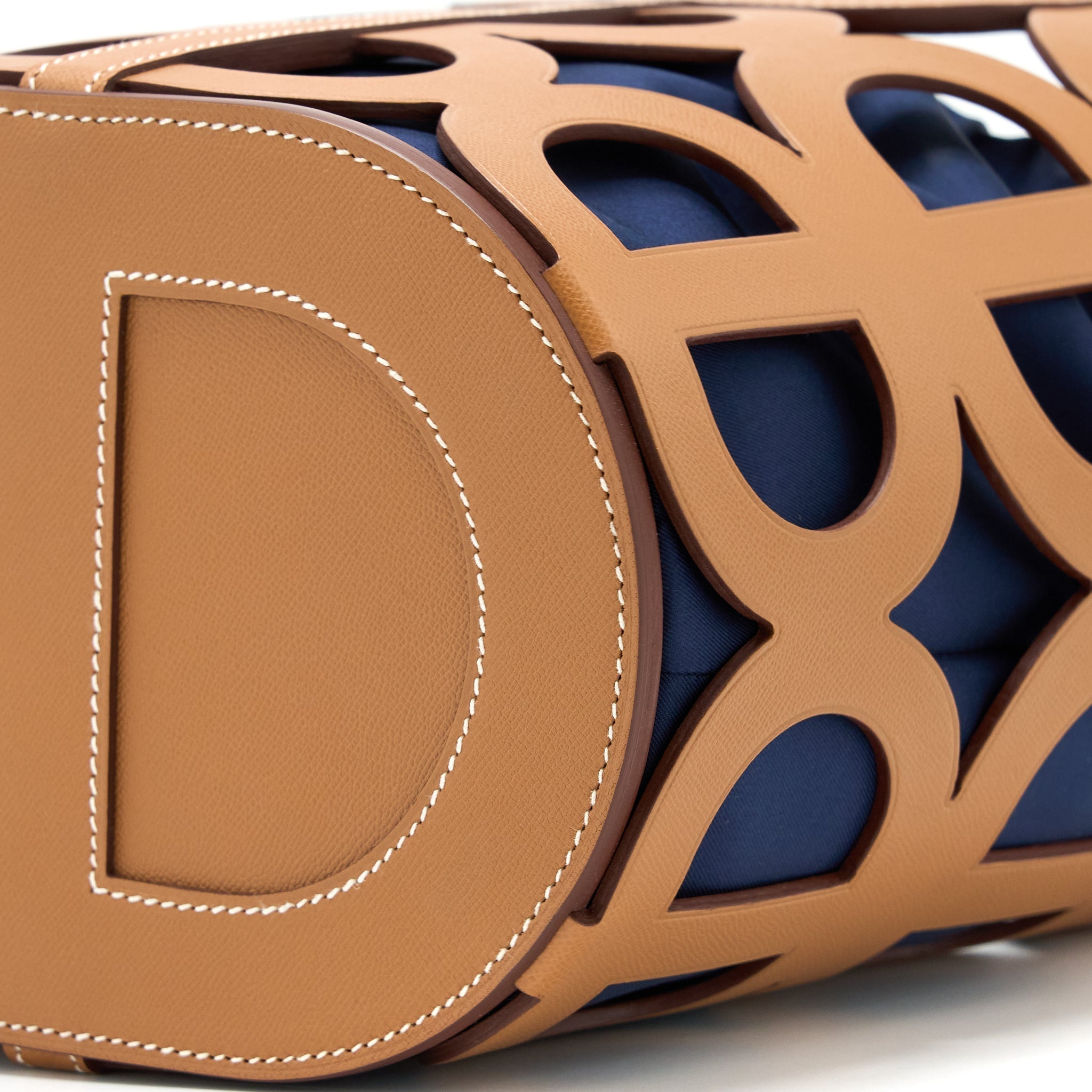 HERMES CHAINE D’ANCRE CABAS MADAME LEATHER GOLD / BLUE MARINE