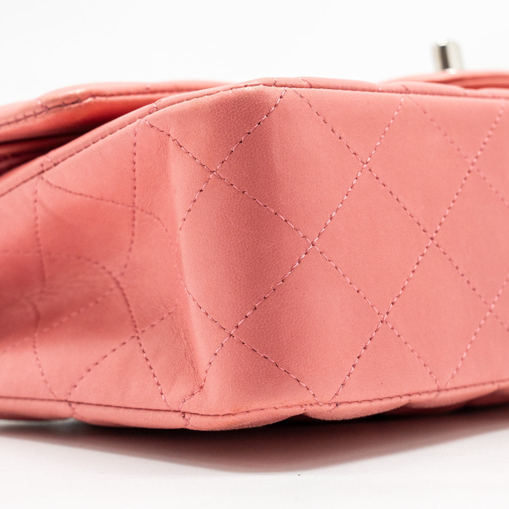 CHANEL MEDIUM CLASSIC DOUBLE FLAP BAG LAMBSKIN PINK SHW