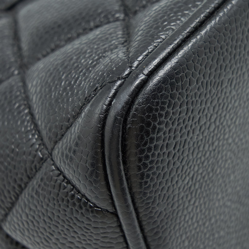 CHANEL VINTAGE MEDALLION TOTE BAG CAVIAR BLACK GHW