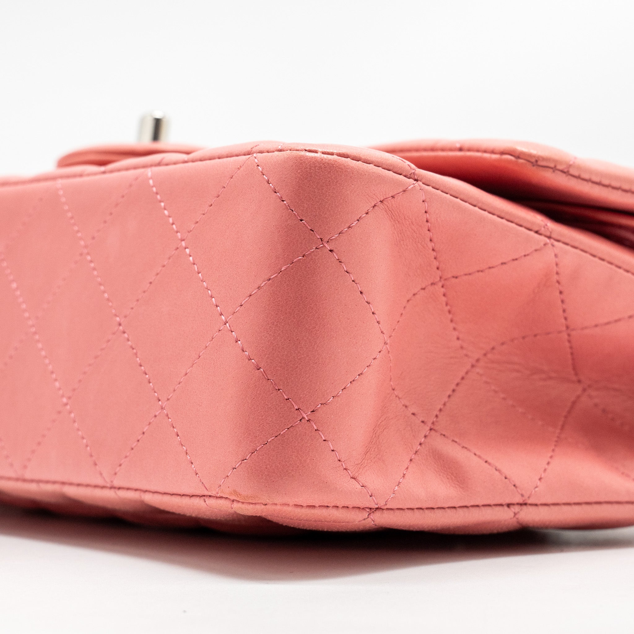 CHANEL MEDIUM CLASSIC DOUBLE FLAP BAG LAMBSKIN PINK SHW