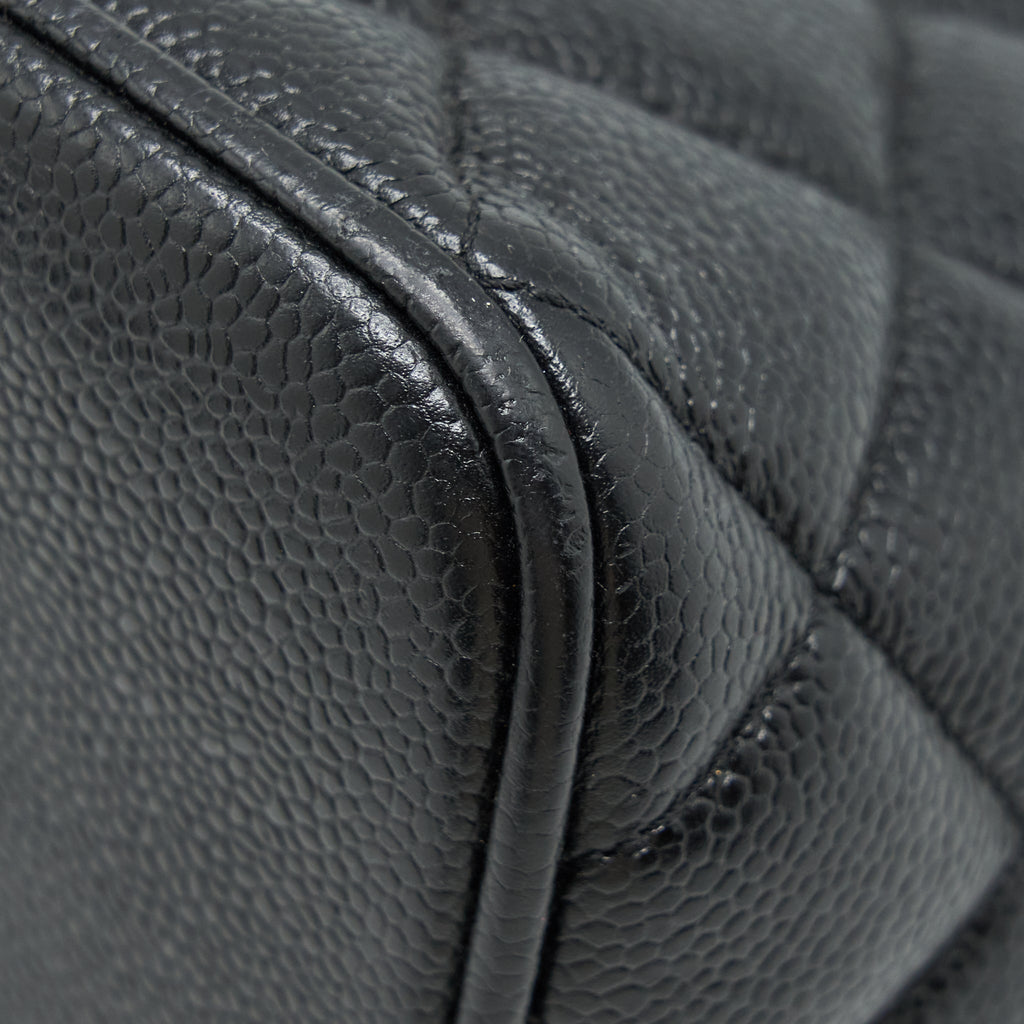 CHANEL VINTAGE MEDALLION TOTE BAG CAVIAR BLACK GHW