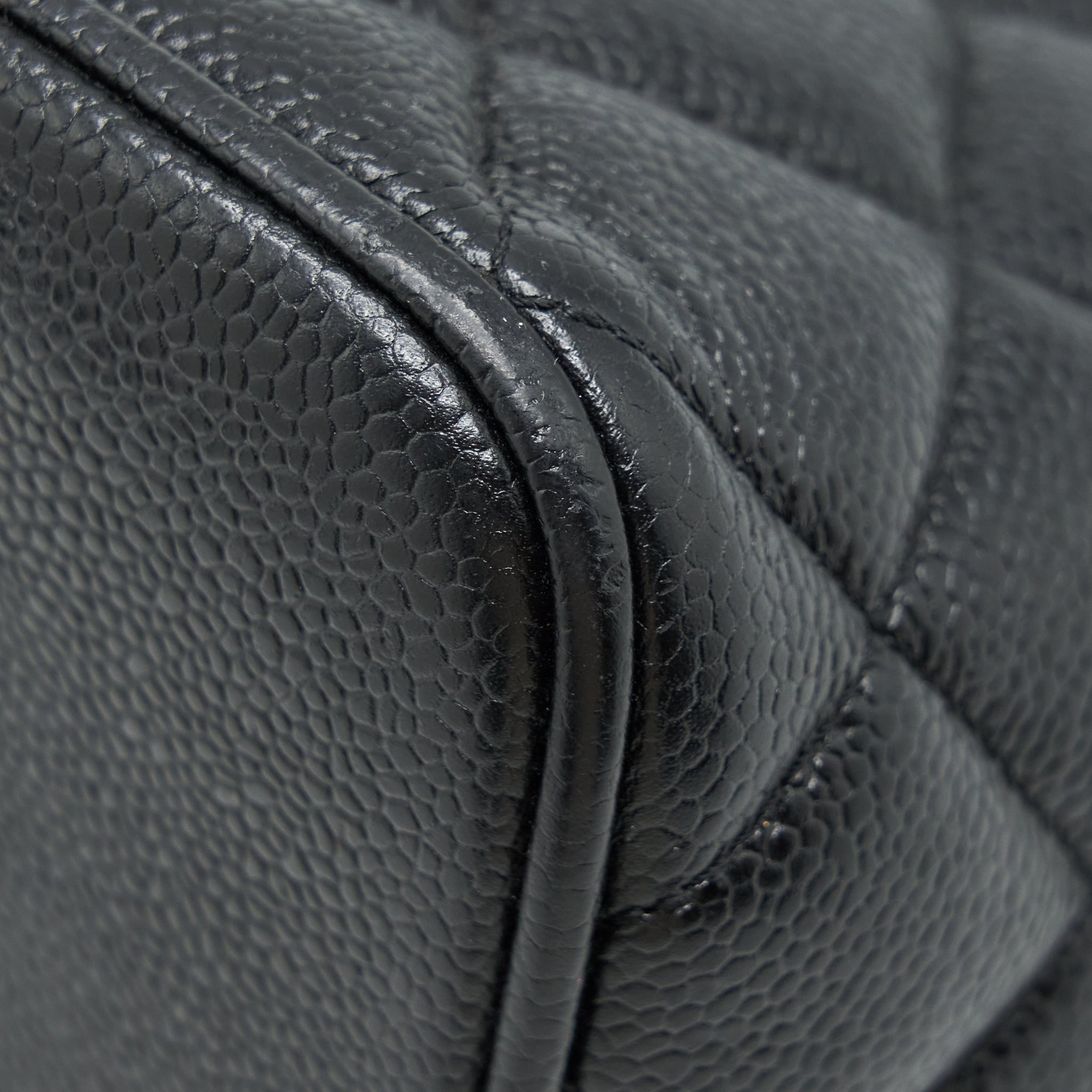 CHANEL VINTAGE MEDALLION TOTE BAG CAVIAR BLACK GHW