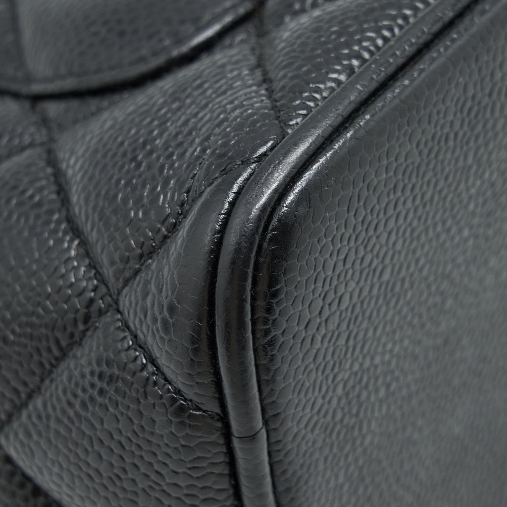 CHANEL VINTAGE MEDALLION TOTE BAG CAVIAR BLACK GHW