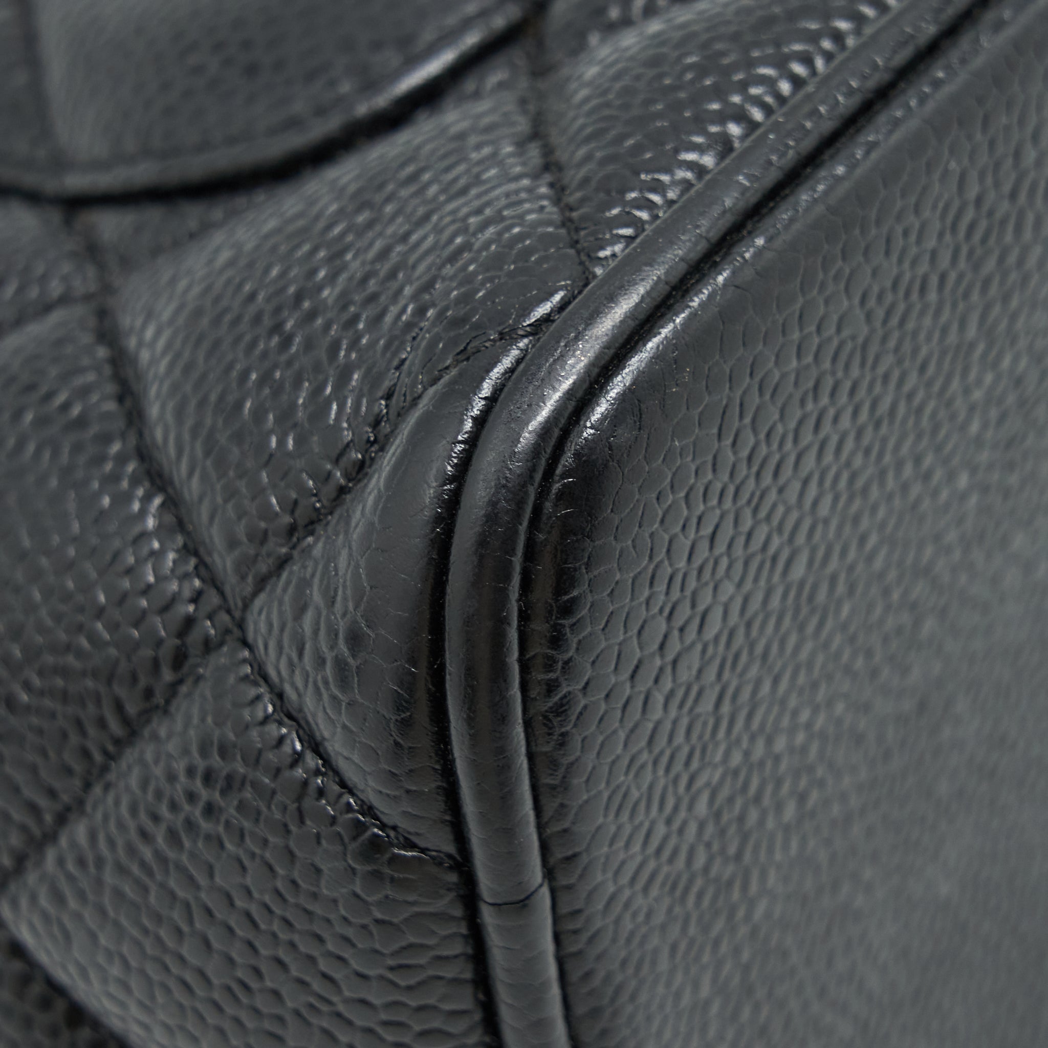 CHANEL VINTAGE MEDALLION TOTE BAG CAVIAR BLACK GHW