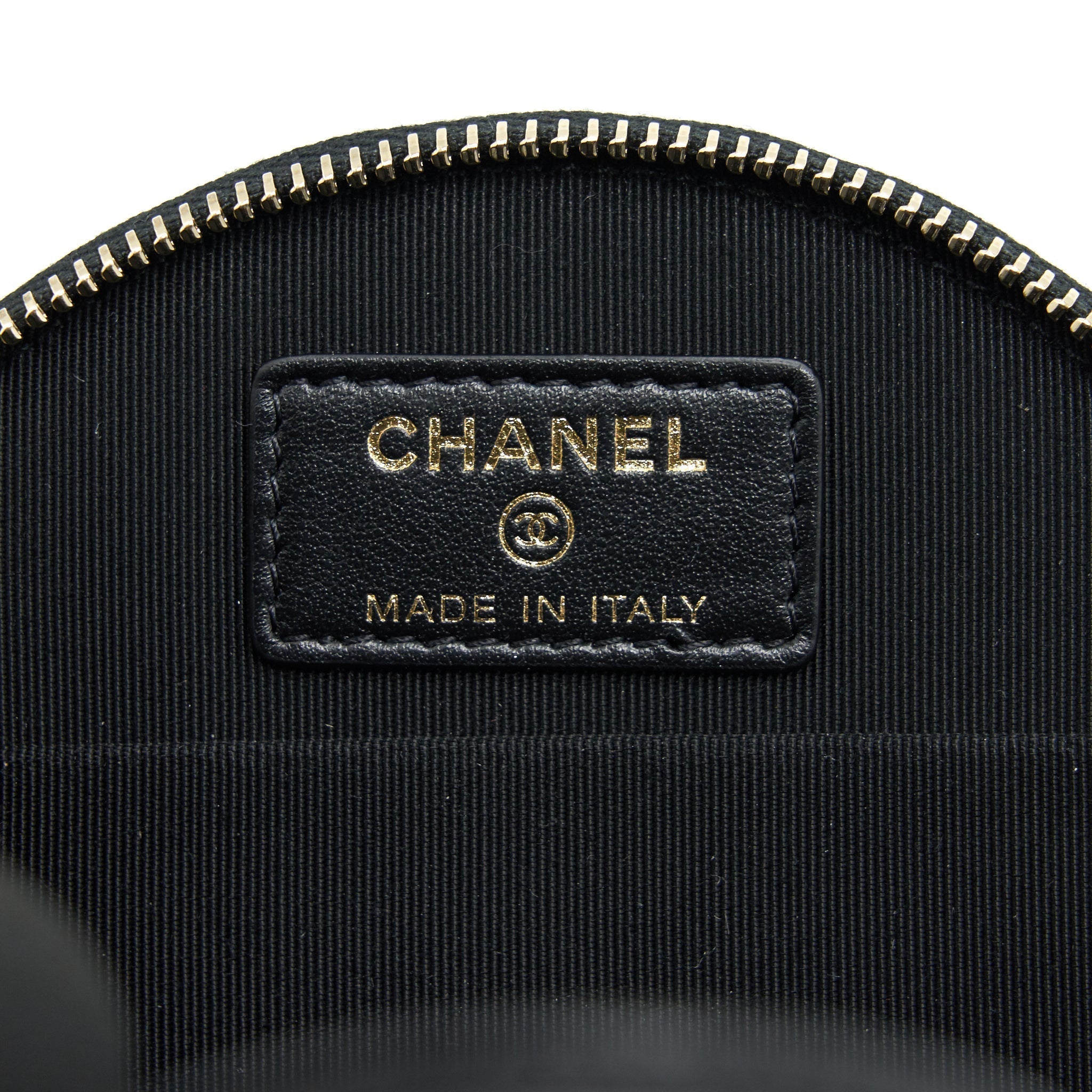 CHANEL 22C TOP HANDLE MINI ROUND VANITY ON CHAIN CAVIAR BLACK LGHW