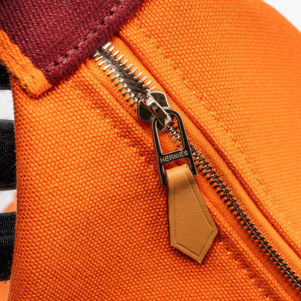 HERMES TROUSSE DE TOILETTE BRIDE A BRAC TRAVEL POUCH CANVAS ORANGE SHW
