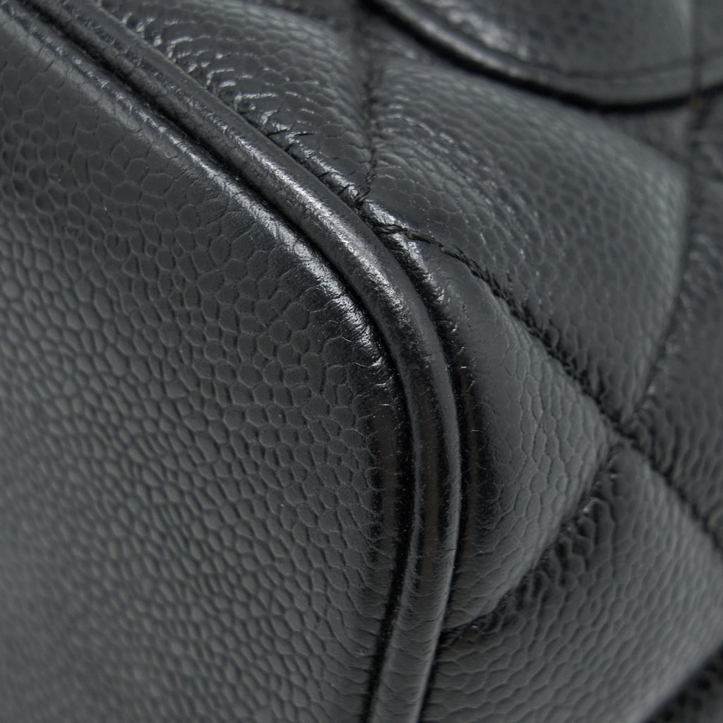 CHANEL VINTAGE MEDALLION TOTE BAG CAVIAR BLACK GHW