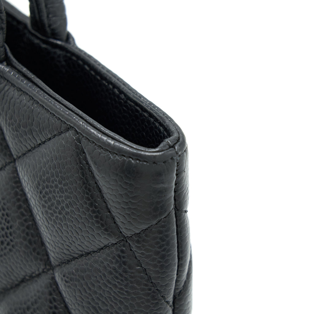 CHANEL VINTAGE MEDALLION TOTE BAG CAVIAR BLACK GHW