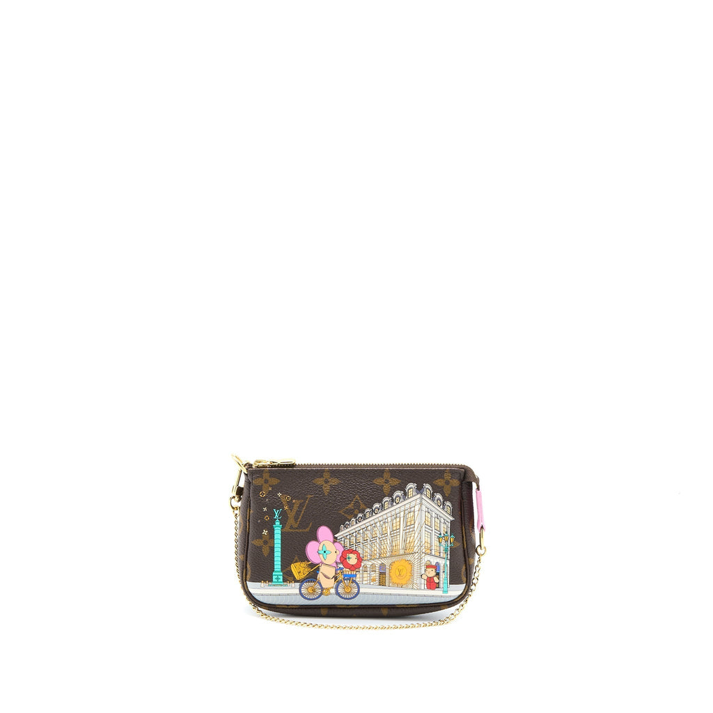 LOUIS VUITTON MINI POCHETTE ACCESSORIES MONOGRAM CANVAS/PINK GHW
