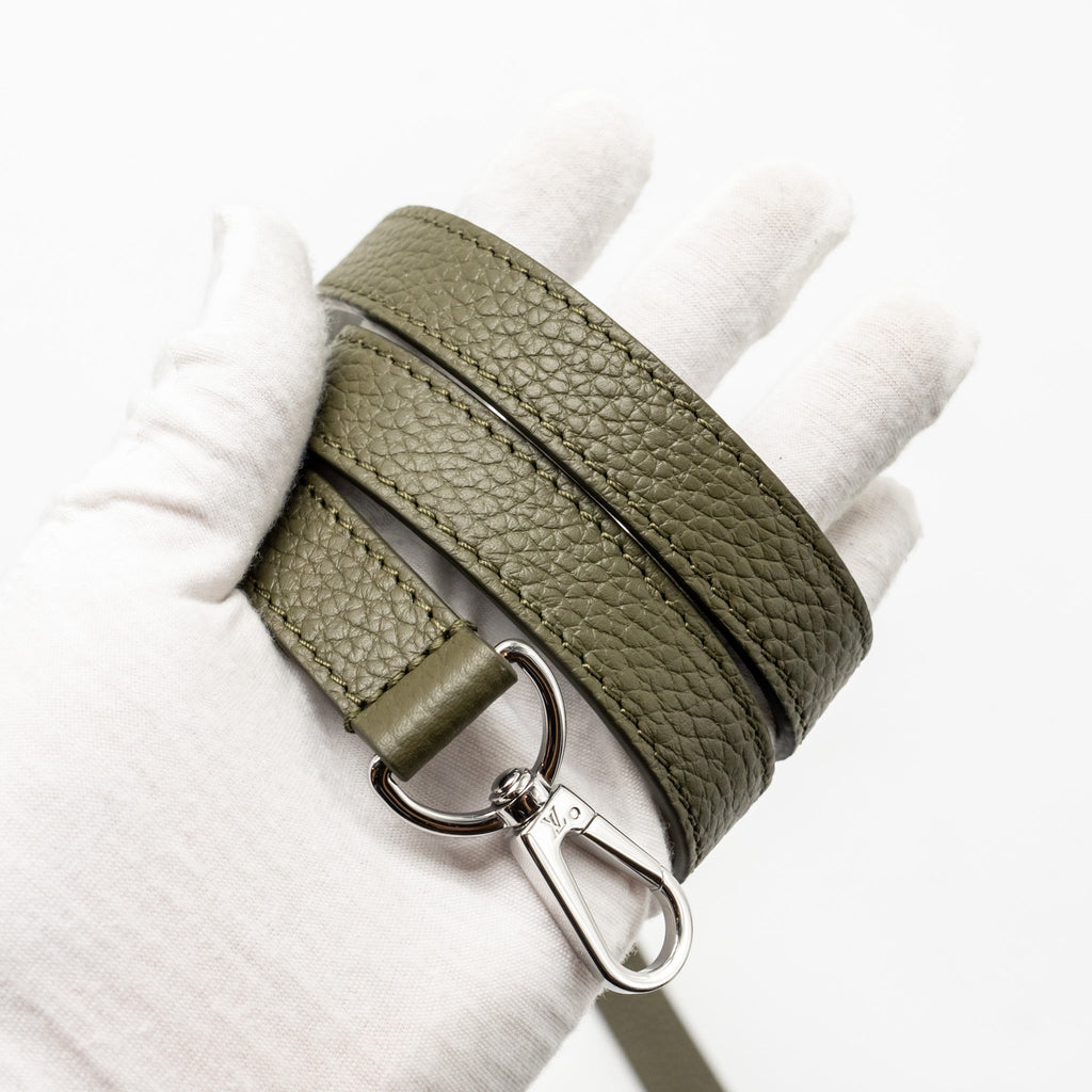 LOUIS VUITTON CAPUCINES MM CALFSKIN / PYTHON HANDLE MULTICOLOR OLIVE GREEEN / NATURAL SHW