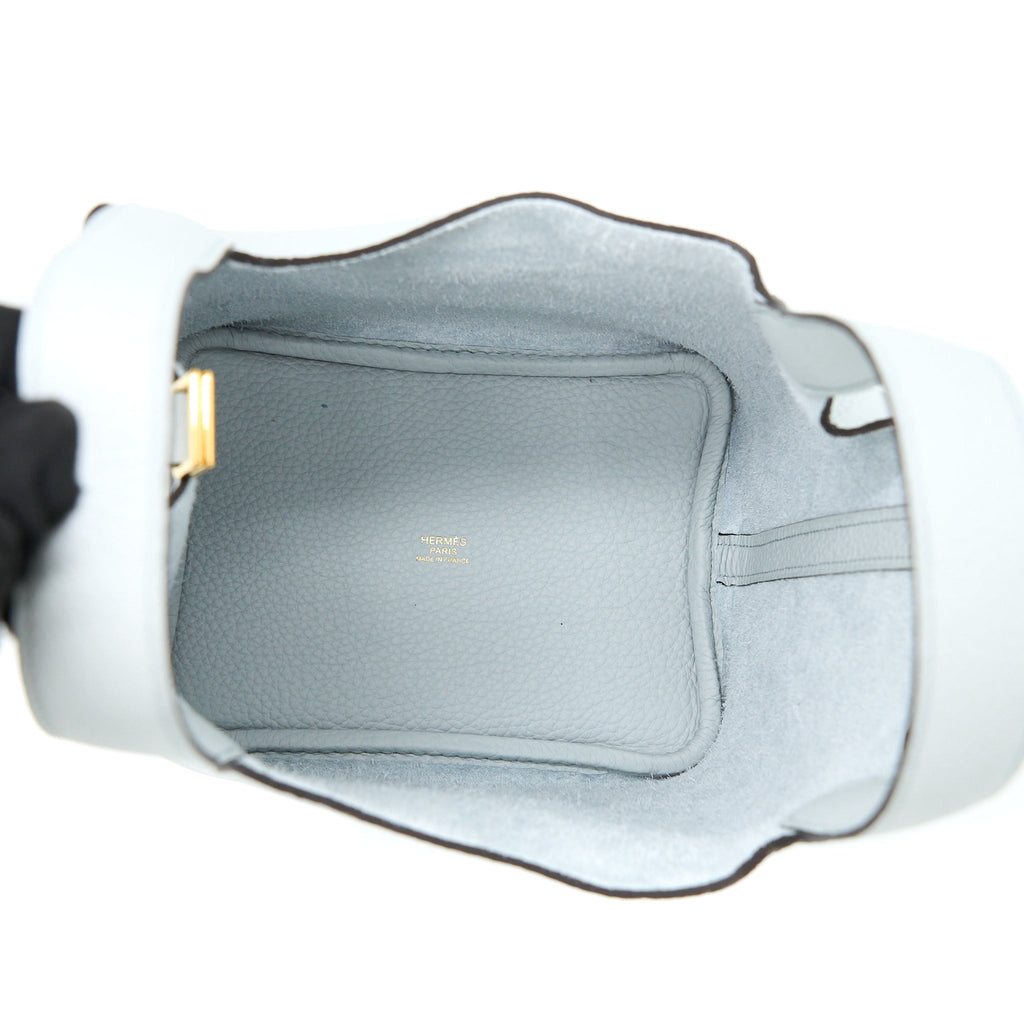 Hermes Picotin 18 Lock Bag Clemence Blue Pale GHW