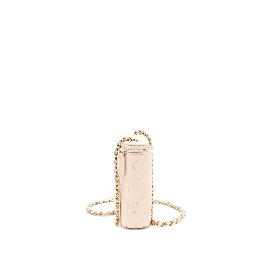 CHANEL 22C VERTICAL VANITY WITH CHAIN CAVIAR BEIGE LGHW