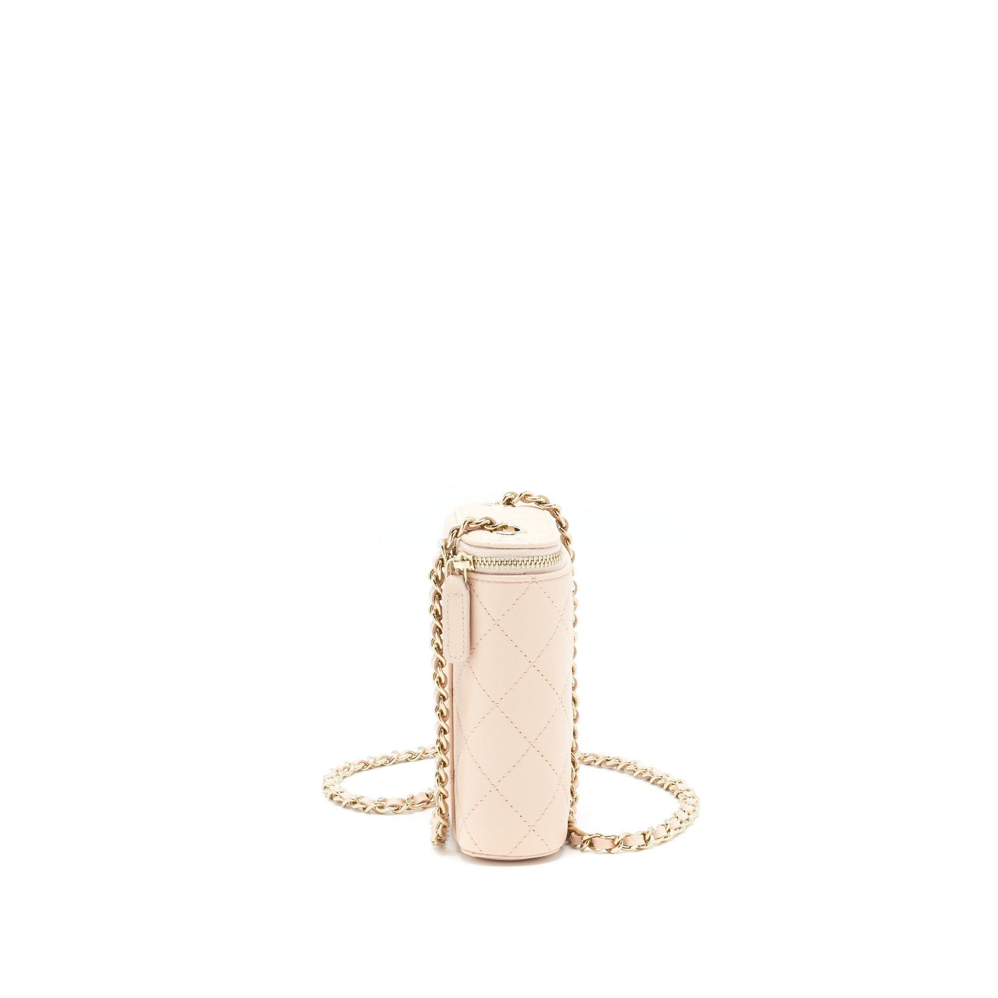 CHANEL 22C VERTICAL VANITY WITH CHAIN CAVIAR BEIGE LGHW