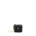 CHANEL MINI VANITY WITH PEARL CHAIN LAMBSKIN BLACK LGHW