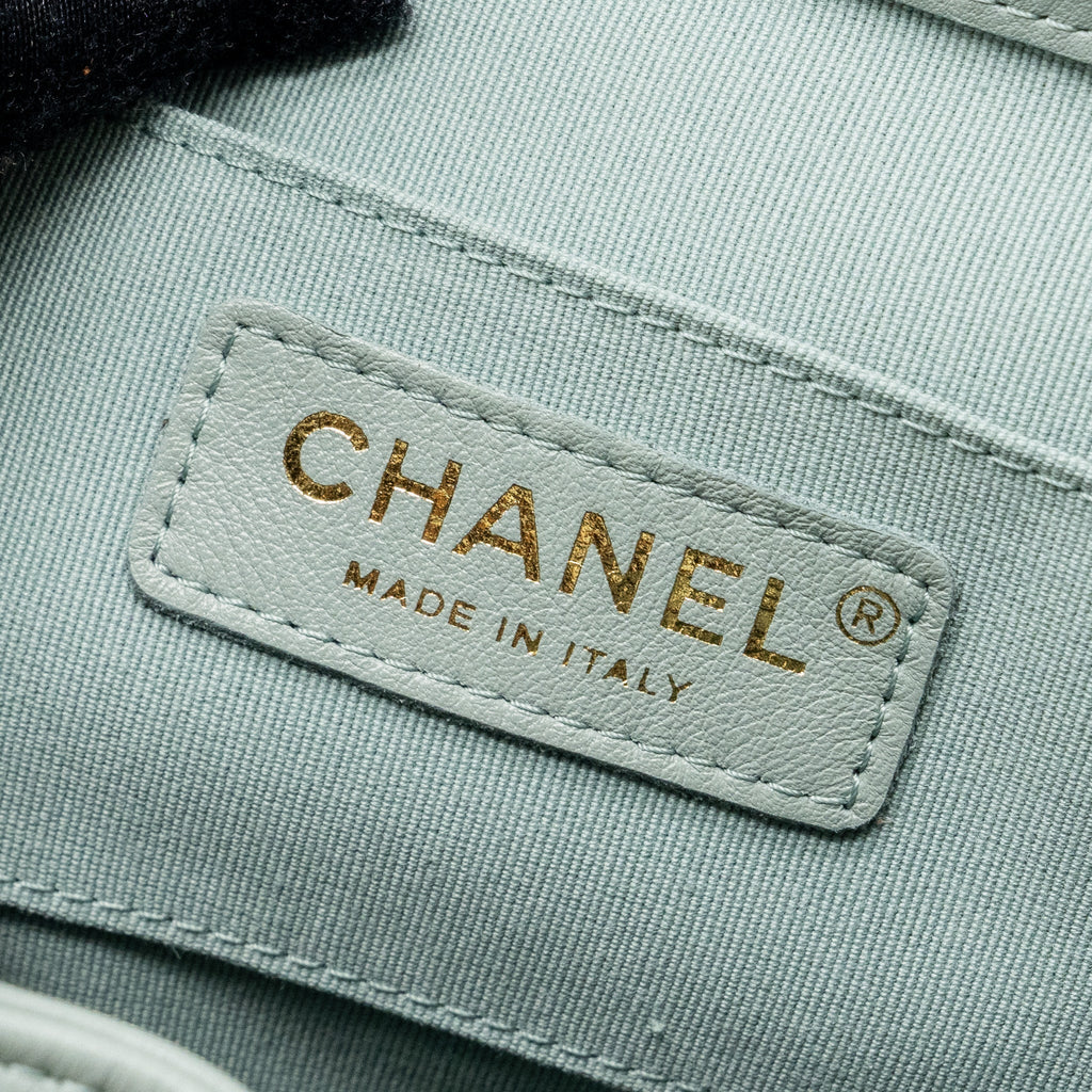 CHANEL 23C MINI DUMA BACKPACK CALFSKIN LIGHT GREY LGHW (MICROCHIP)