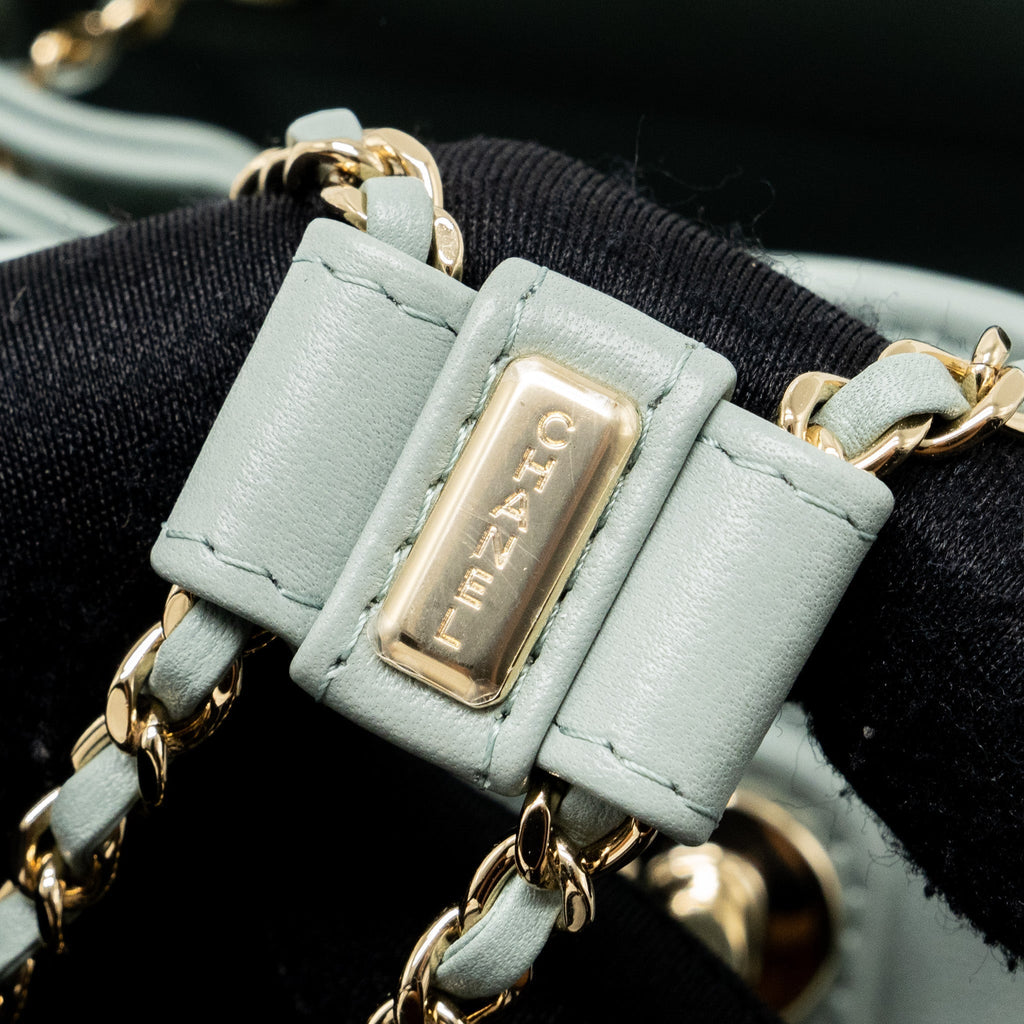 CHANEL 23C MINI DUMA BACKPACK CALFSKIN LIGHT GREY LGHW (MICROCHIP)