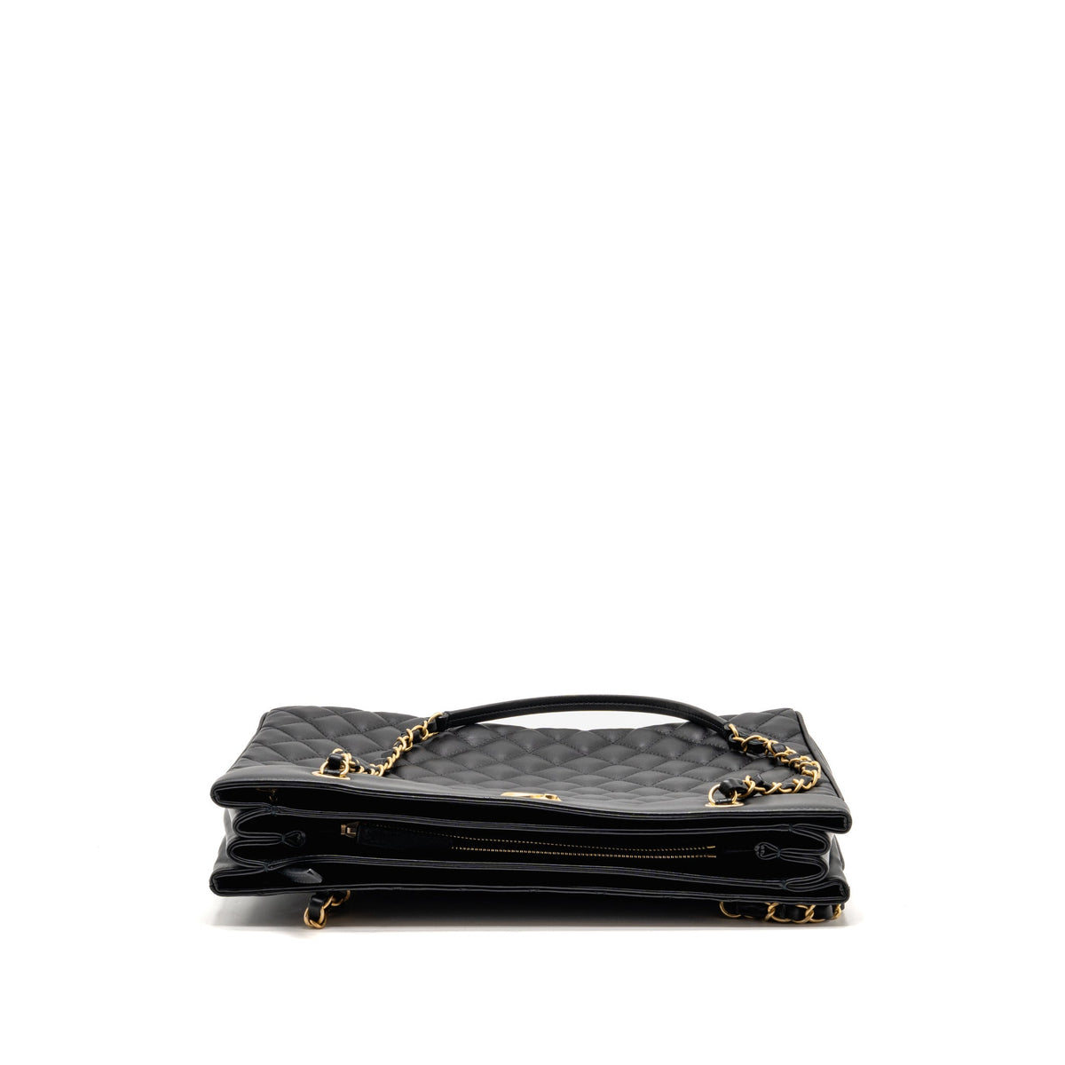 Chanel Quilted Shopping Tote Bag Calfskin Black GHW