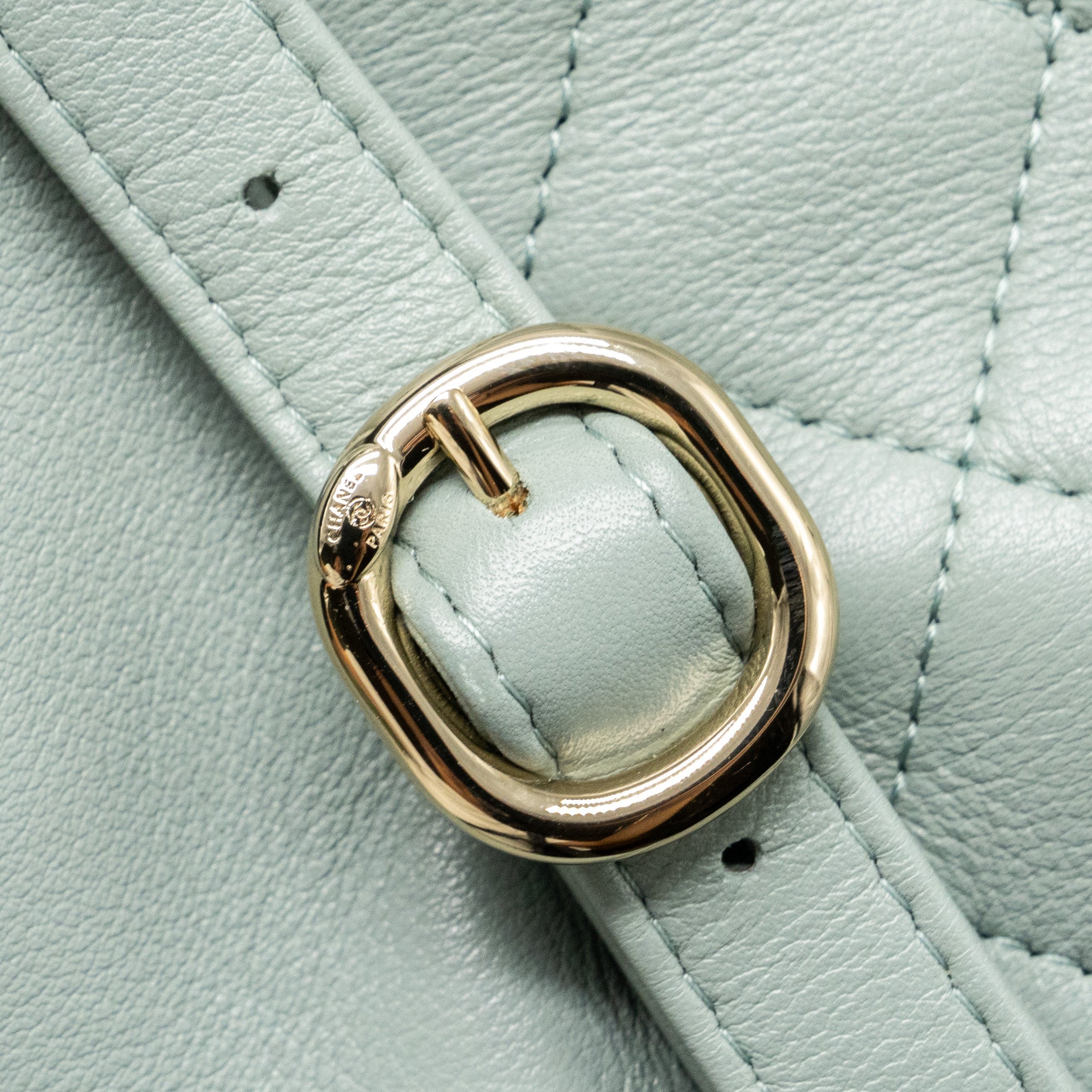 CHANEL 23C MINI DUMA BACKPACK CALFSKIN LIGHT GREY LGHW (MICROCHIP)