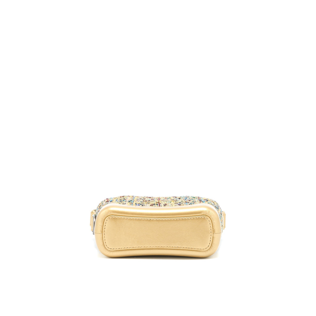 CHANEL SMALL GABRIELLE HOBO BAG TWEED GOLD/MULTICOLOUR