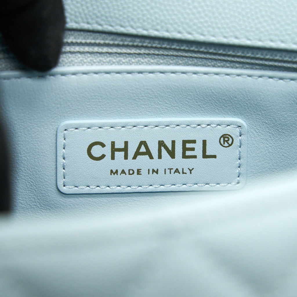 CHANEL 21K BABY BLUE COCO HANDLE SMALL (OLD MINI) 24CM LGHW