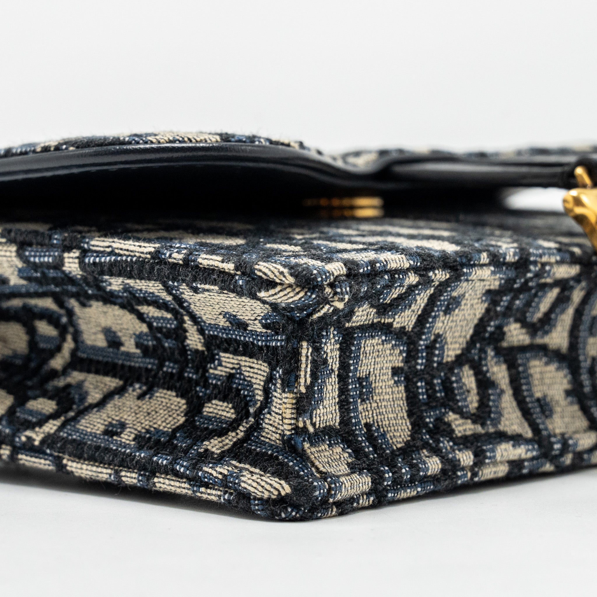 DIOR SADDLE BELT BAG/POUCH BLUE OBLIQUE JACQUARD CANVAS GHW