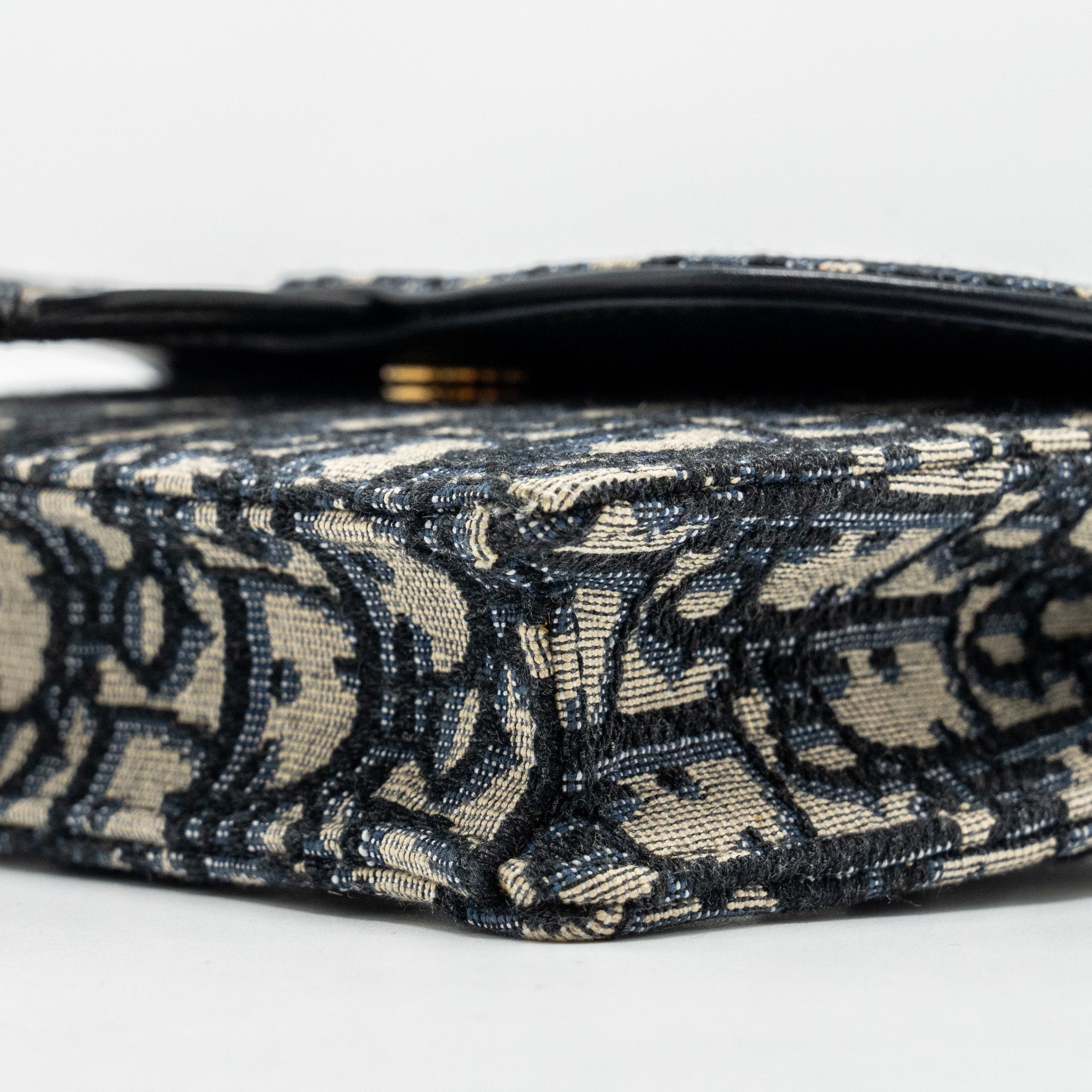 DIOR SADDLE BELT BAG/POUCH BLUE OBLIQUE JACQUARD CANVAS GHW