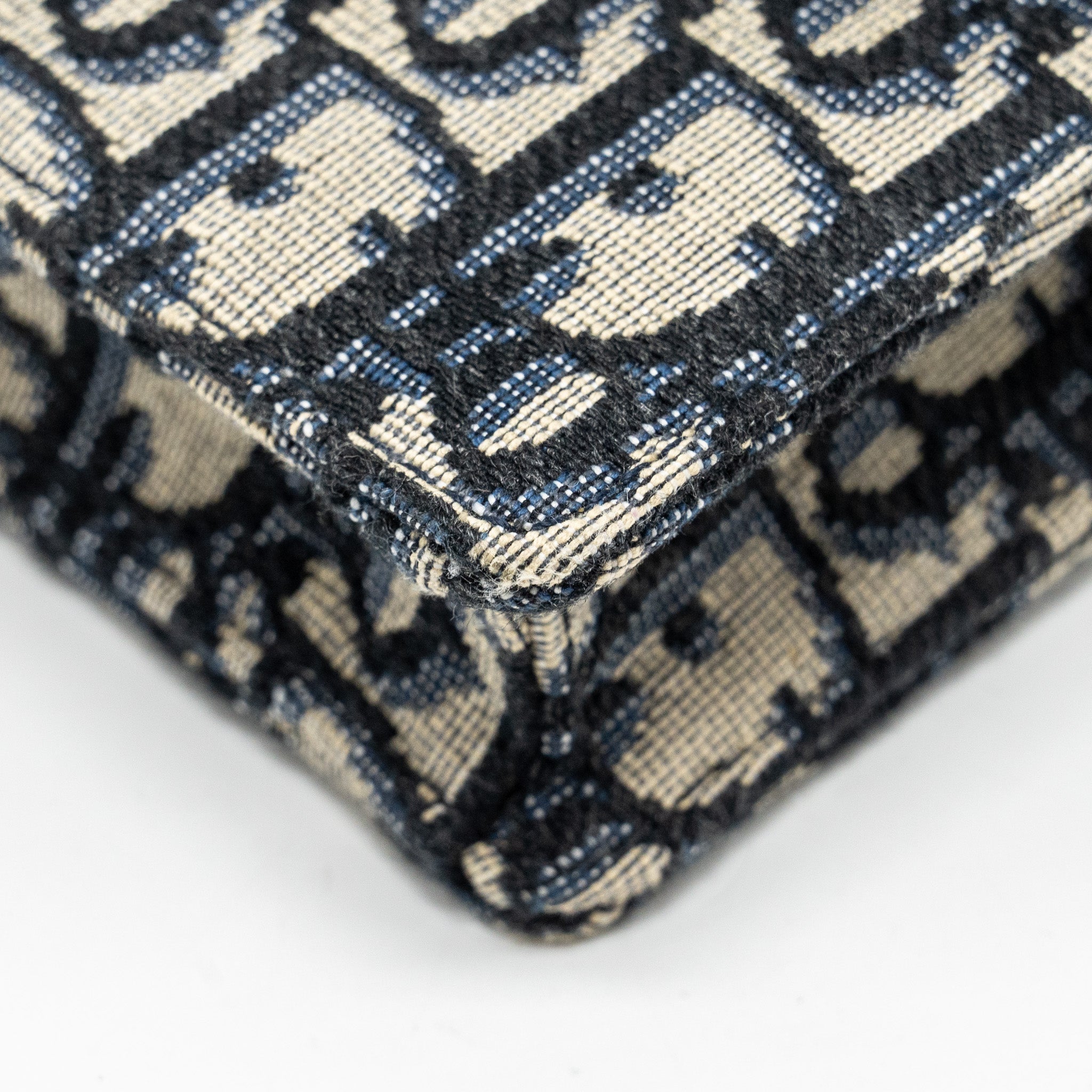DIOR SADDLE BELT BAG/POUCH BLUE OBLIQUE JACQUARD CANVAS GHW