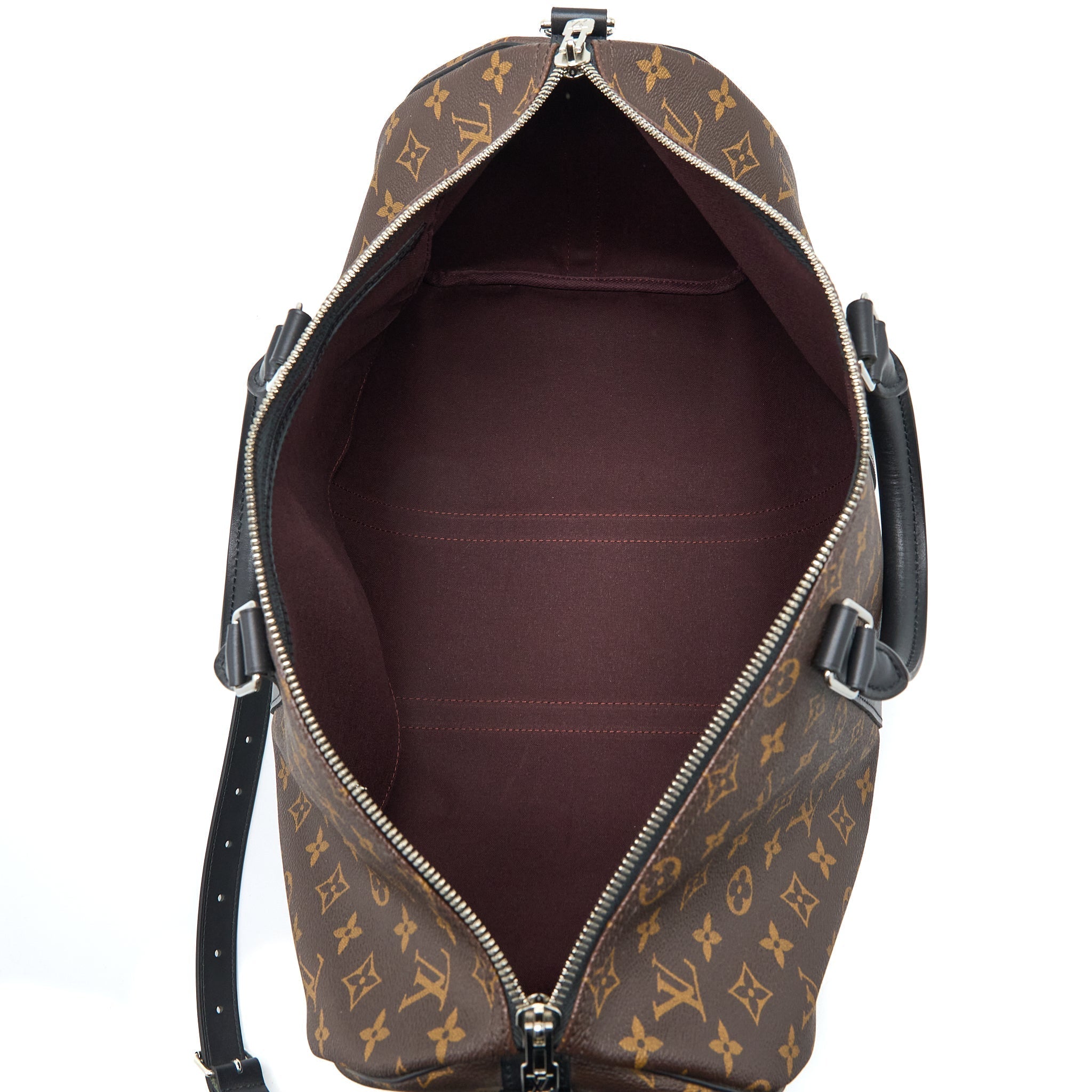 LOUIS VUITTON KEEPALL BANDOULIERE 45 MONOGRAM MACASSAR CANVAS SHW