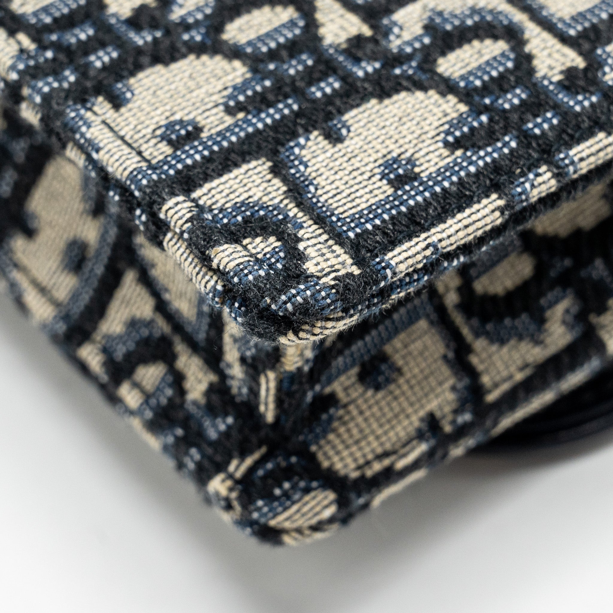 DIOR SADDLE BELT BAG/POUCH BLUE OBLIQUE JACQUARD CANVAS GHW
