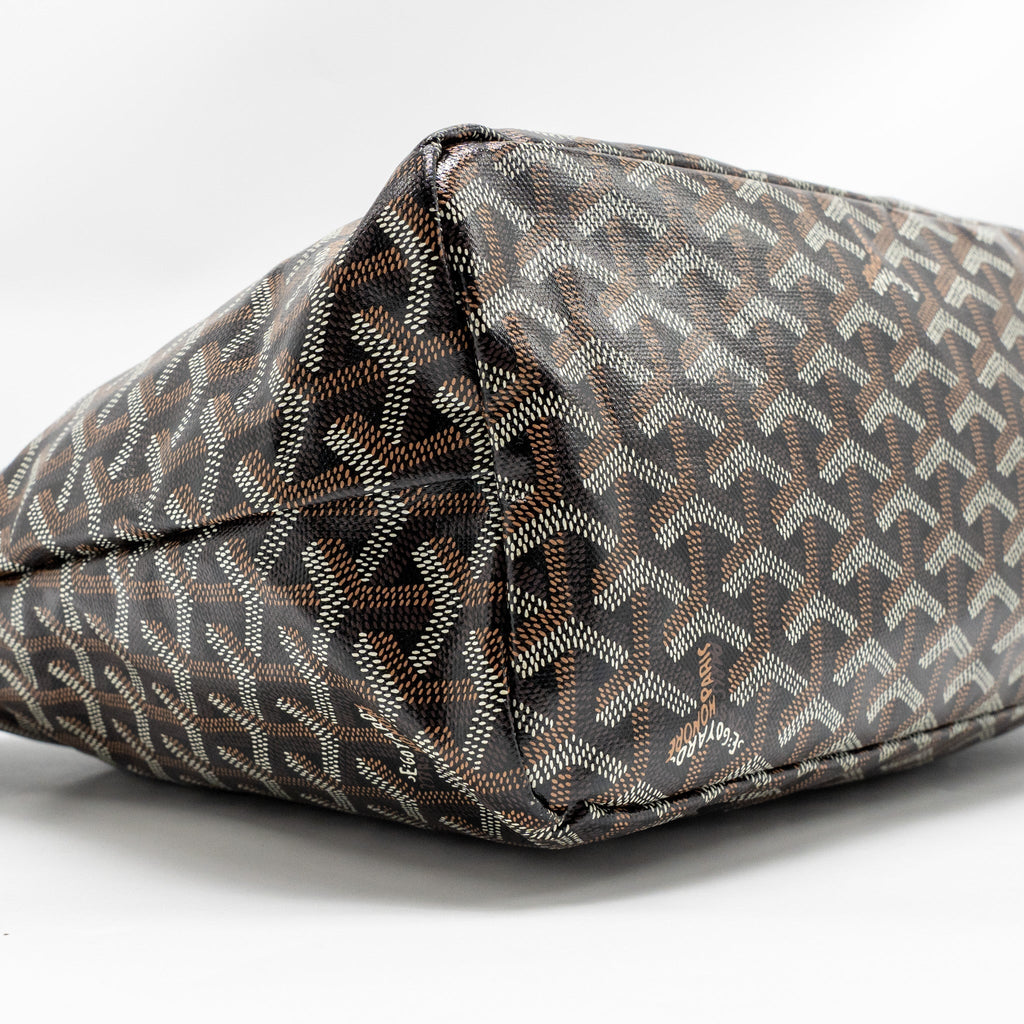 GOYARD BOHEME HOBO BAG GOYARDINE CANVAS/CALFSKIN BLACK SHW