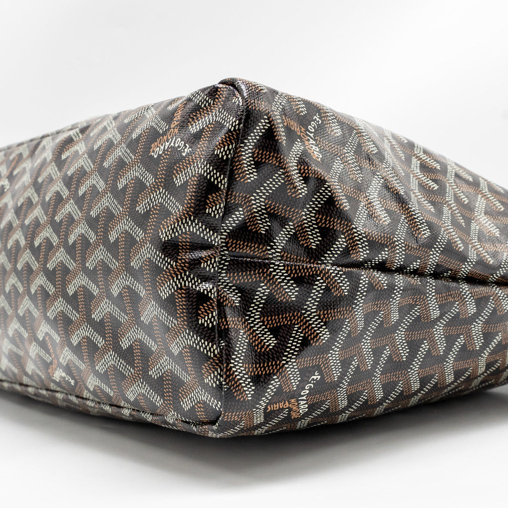 GOYARD BOHEME HOBO BAG GOYARDINE CANVAS/CALFSKIN BLACK SHW