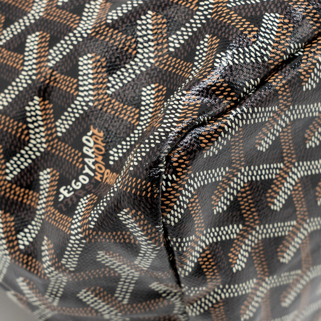 GOYARD BOHEME HOBO BAG GOYARDINE CANVAS/CALFSKIN BLACK SHW