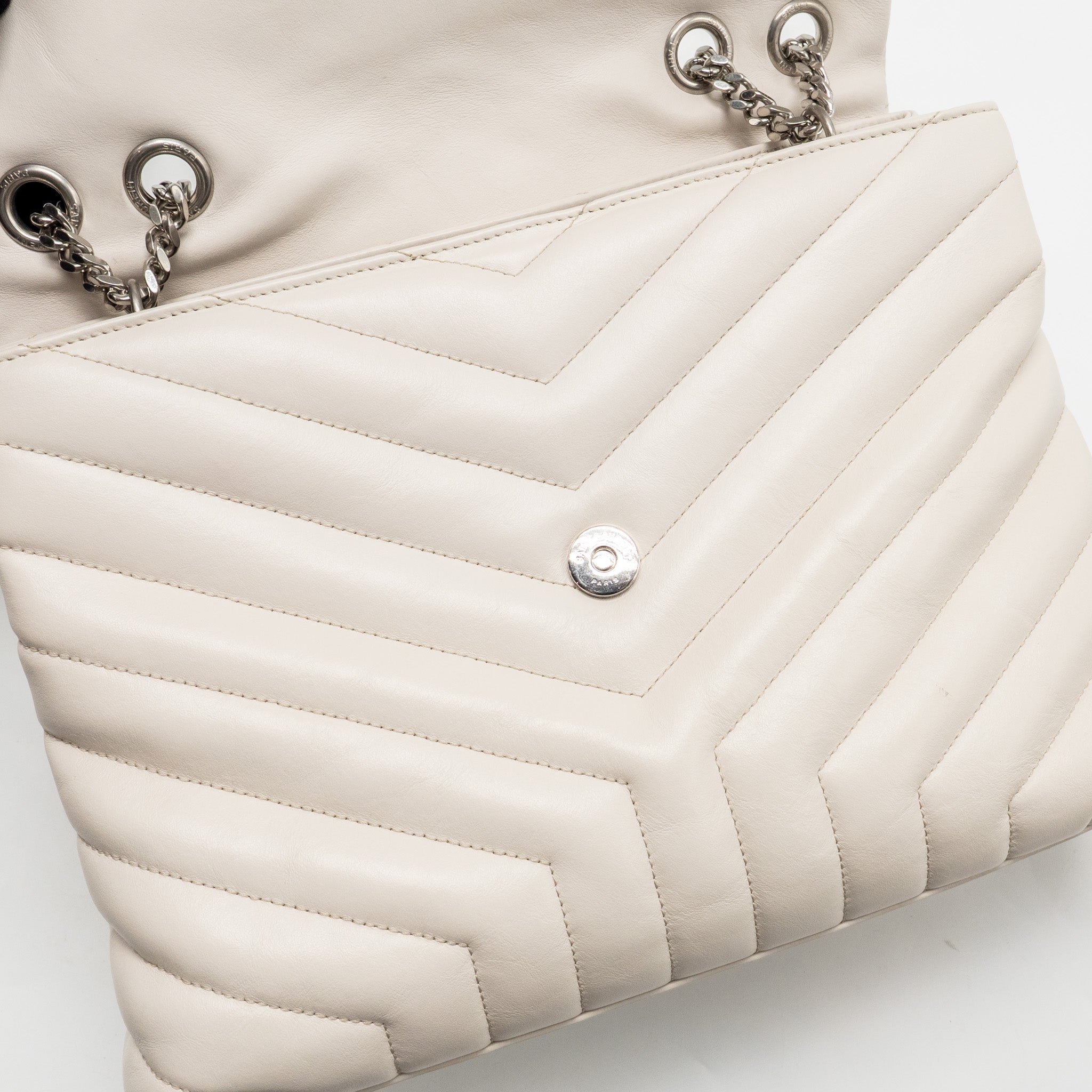SAINT LAURENT/YSL MEDIUM LOU LOU BAG CALFSKIN WHITE SHW