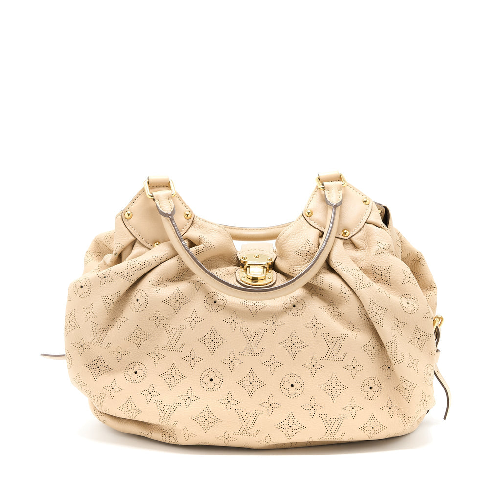LOUIS VUITTON MAHINA HINA SHOULDER BAG BEIGE GHW