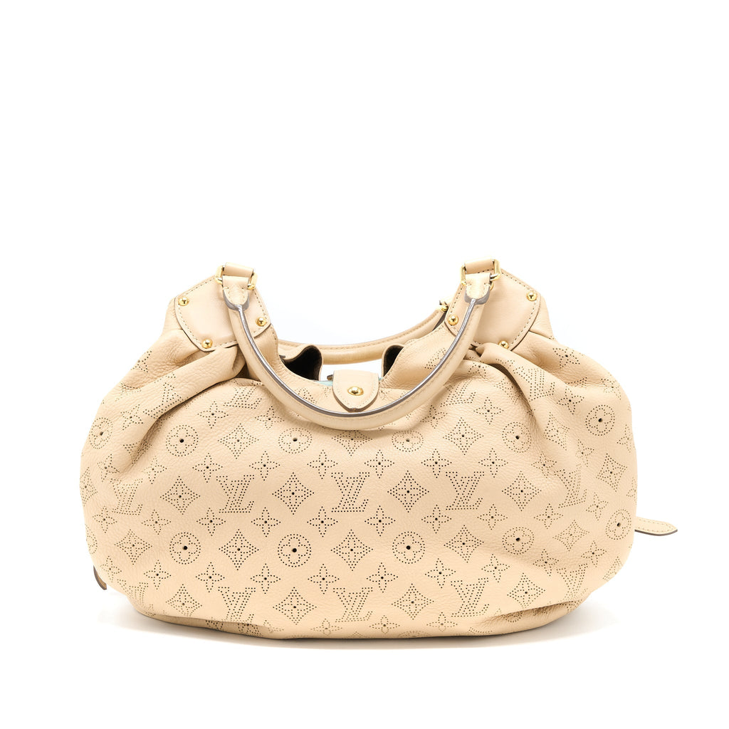 LOUIS VUITTON MAHINA HINA SHOULDER BAG BEIGE GHW