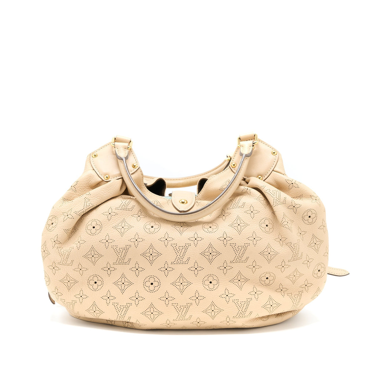 LOUIS VUITTON MAHINA HINA SHOULDER BAG BEIGE GHW