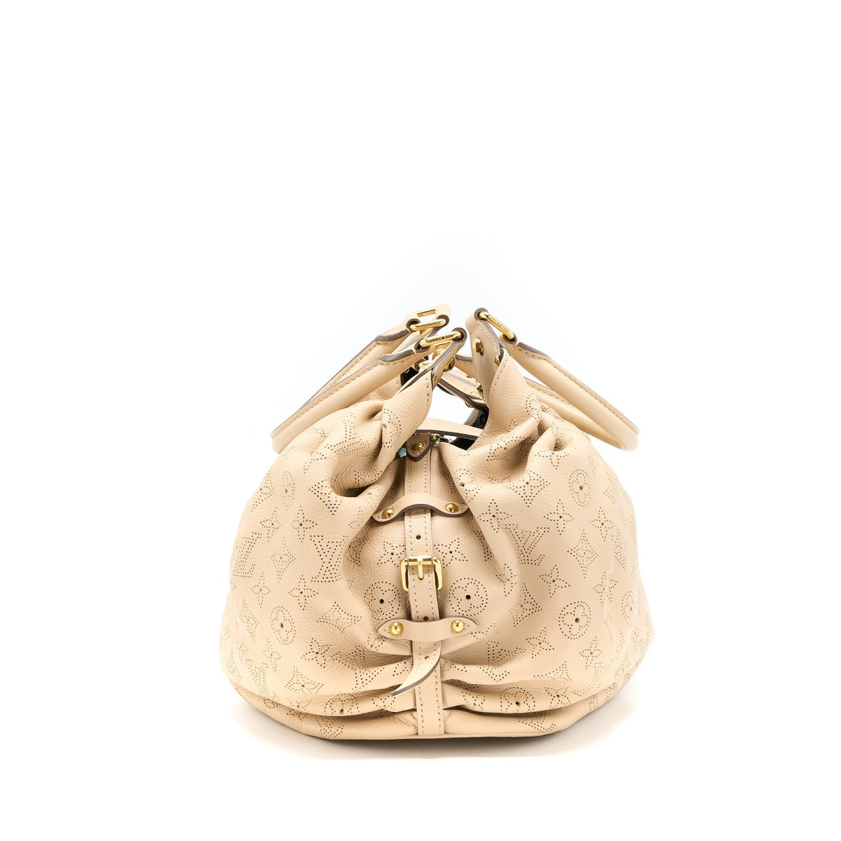 LOUIS VUITTON MAHINA HINA SHOULDER BAG BEIGE GHW