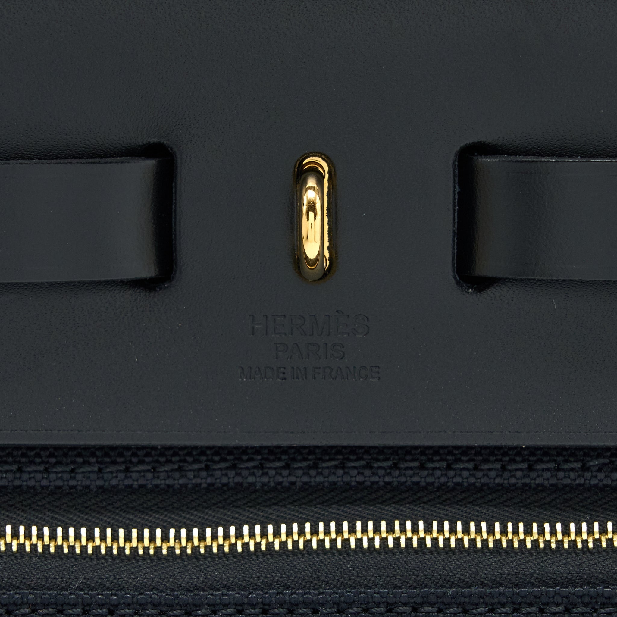 HERMES HERBAG ZIP 31 BAG CANVAS/HUNTER BLACK GHW