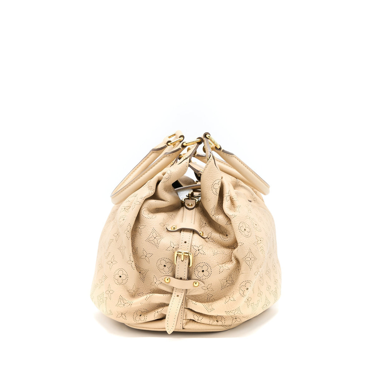 LOUIS VUITTON MAHINA HINA SHOULDER BAG BEIGE GHW