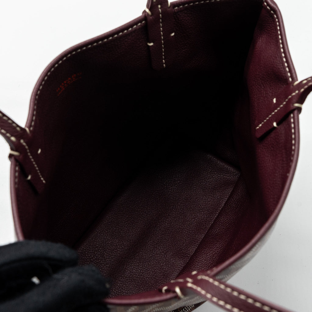 GOYARD MINI ANJOU MINI BAG CANVAS/ CALFSKIN BURGUNDY SHW