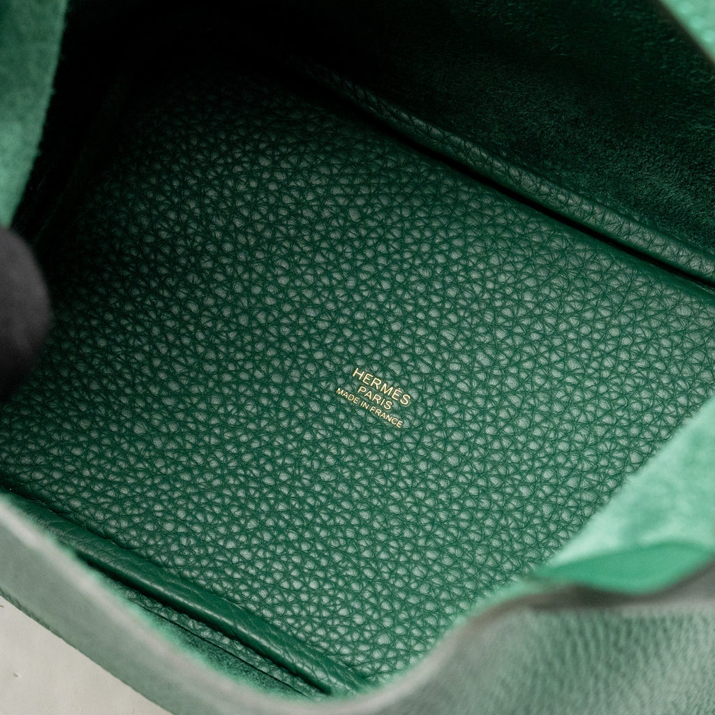 HERMES PICOTIN 18 LOCK BAG CLEMENCE VERT MOYEN GHW
