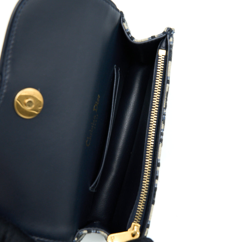 DIOR SADDLE BELT POUCH OBLIQUE BLUE GHW