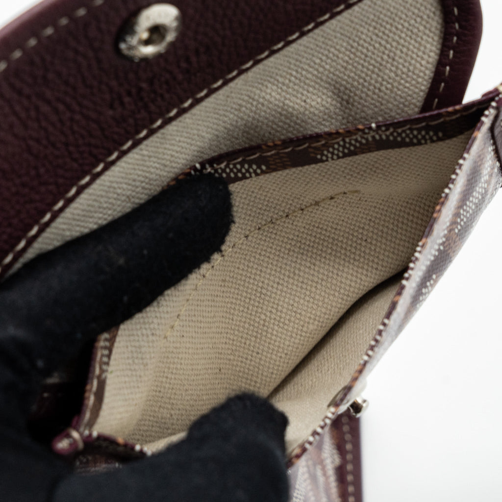 GOYARD MINI ANJOU MINI BAG CANVAS/ CALFSKIN BURGUNDY SHW