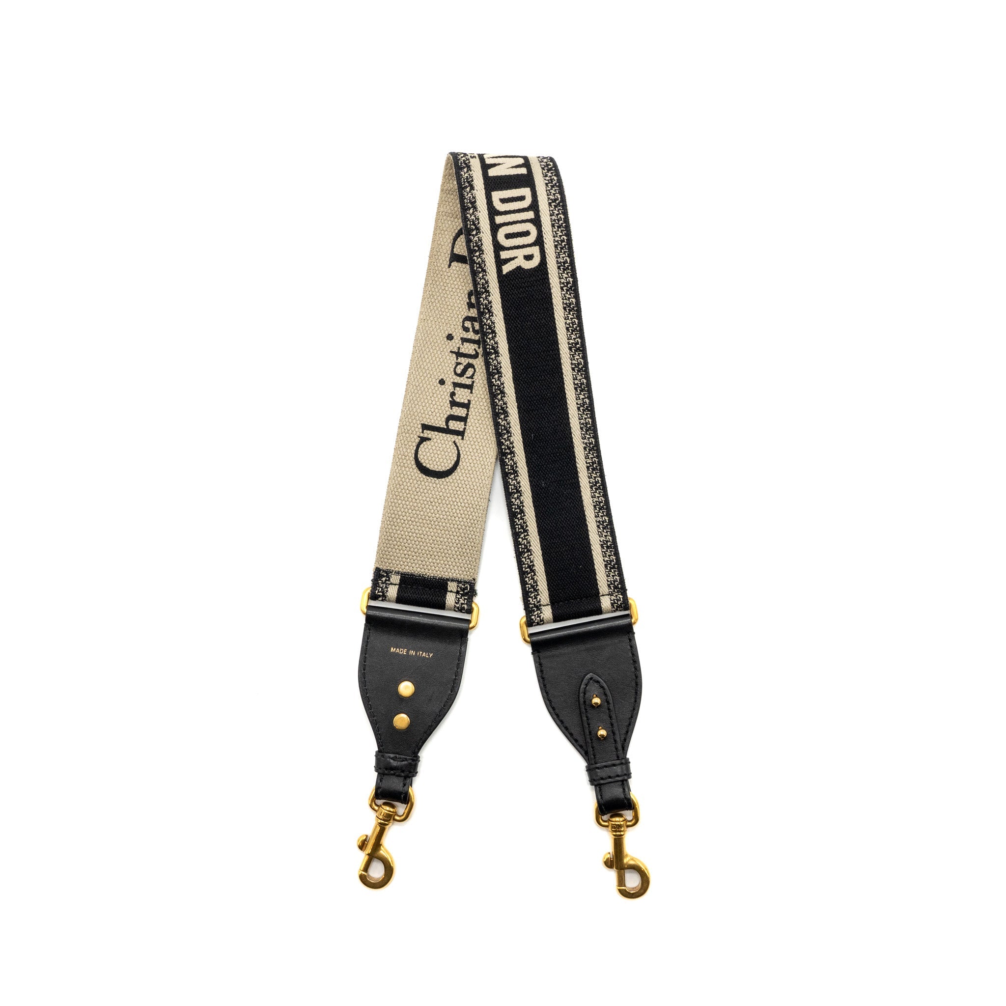 DIOR SHOULDER STRAP OBLIQUE CANVAS BLACK GHW