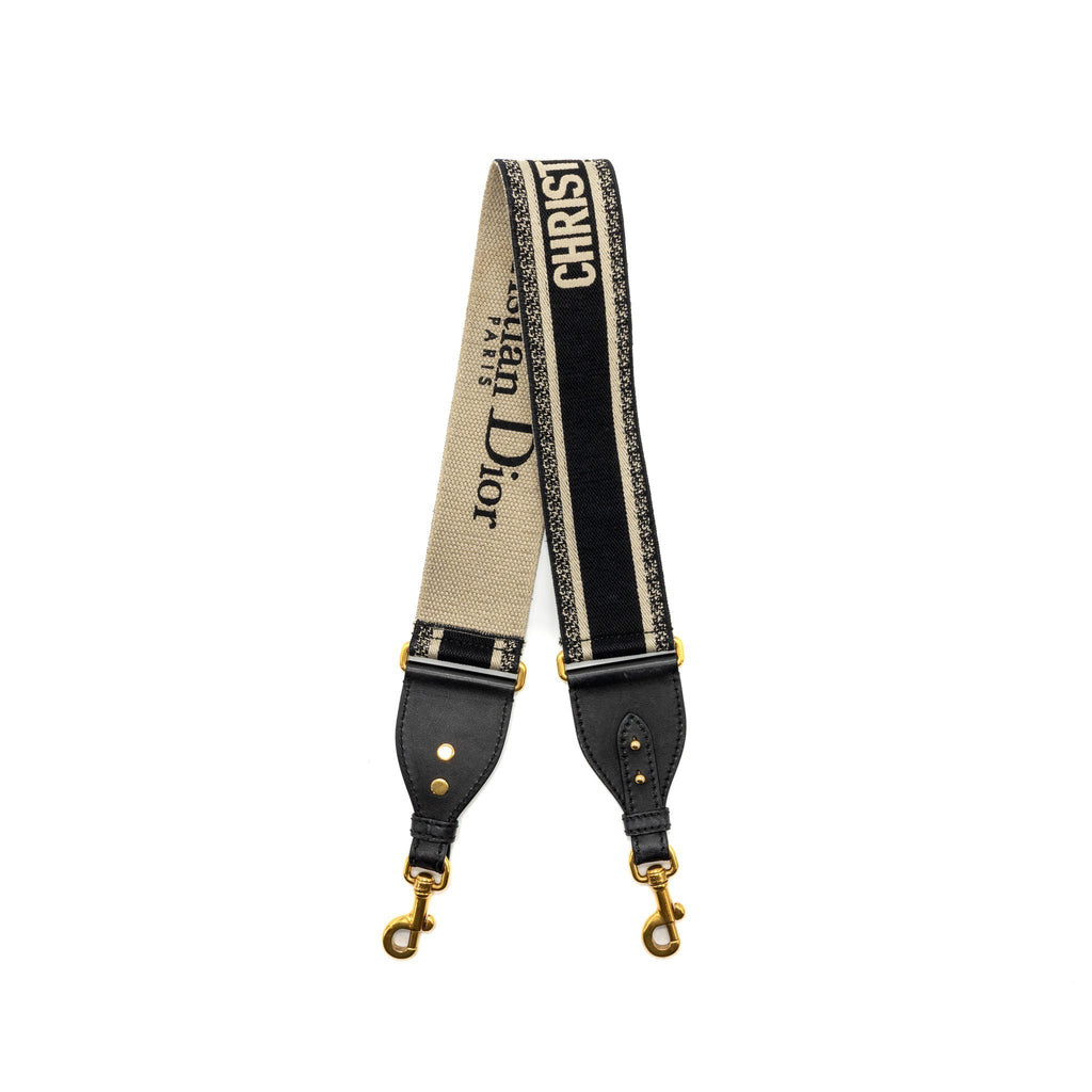 DIOR SHOULDER STRAP OBLIQUE CANVAS BLACK GHW