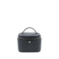 CHANEL TOP HANDLE VANITY CASE CAVIAR BLACK LGHW