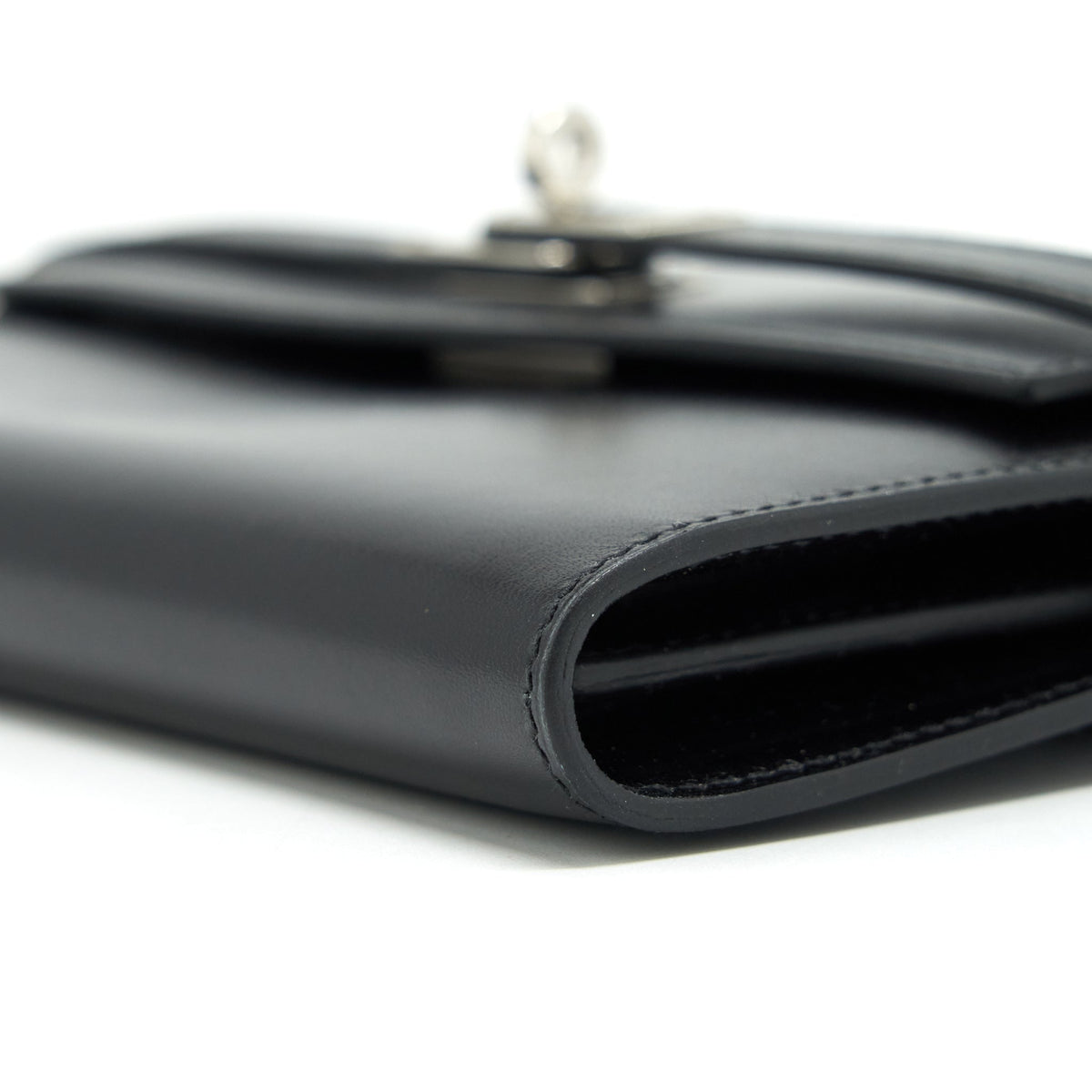Hermes Kelly Classic Long Wallet Box Black SHW